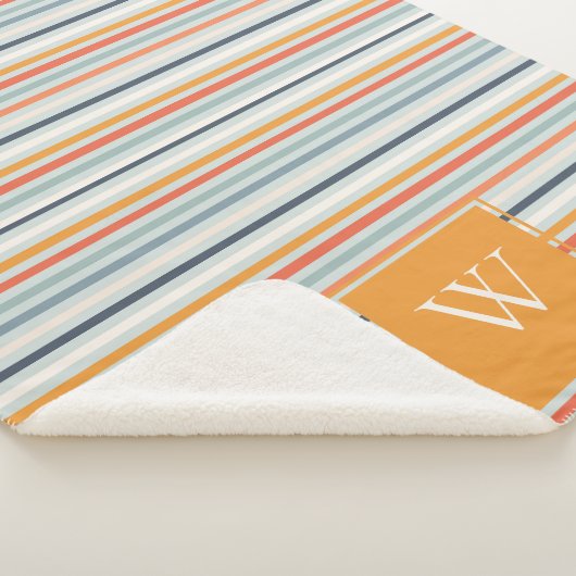 Niedliches dunkelorangefarbenes Ockermuster Sherpadecke (3/4)