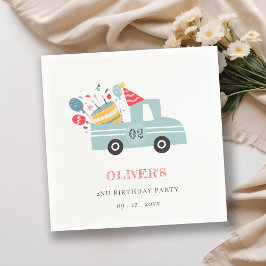 Niedliches Dusky Blau jedes Alters Geburtstagspart Serviette