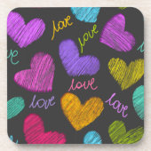 Niedliches, dynamisches Skript mit Liebe Untersetzer (Vorderseite)