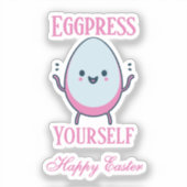 Niedliches "Eggpress Yourself" Aufkleber (Vorderseite)
