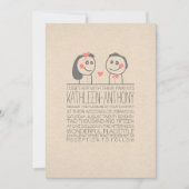 Niedliches Ehepaar, moderne Hochzeitseinladung Einladung (Vorderseite)