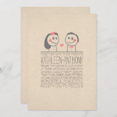 Niedliches Ehepaar, moderne Hochzeitseinladung Einladung (Vorne/Hinten)