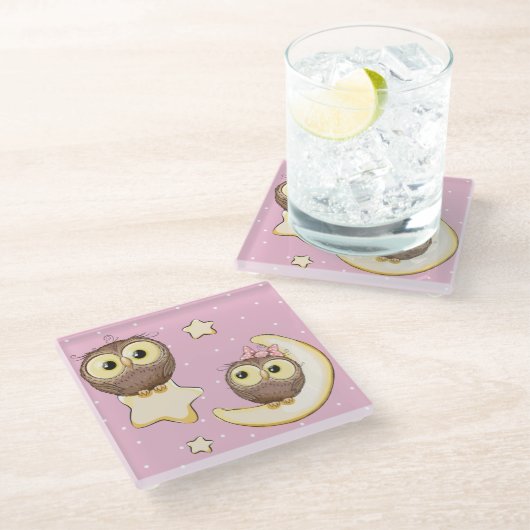 Niedliches Ei Glasuntersetzer (Schrägansicht)