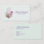 Niedliches Ei in einem Korb mit Flamingo und Bunny Visitenkarte (Vorne/Hinten)