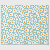 Niedliches Ei-Jolk-Muster in Aquamarin blau Geschenkpapier (Flach)