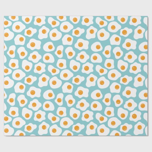 Niedliches Ei-Jolk-Muster in Aquamarin blau Geschenkpapier (Flach)