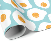 Niedliches Ei-Jolk-Muster in Aquamarin blau Geschenkpapier (Rolleneckpunkt)