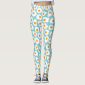 Niedliches Ei-Jolk-Muster in Aquamarin blau Leggings (Vorderseite)