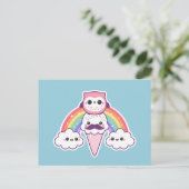 Niedliches Ei mit Eiscreme Postkarte (Stehend Vorderseite)