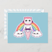 Niedliches Ei mit Eiscreme Postkarte (Vorne/Hinten)