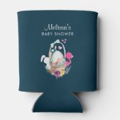 Niedliches Ei, rosa Flamingo & Bunny, Aquarell Dosenkühler (Rückseite)