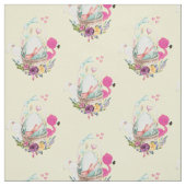 Niedliches Ei, rosa Flamingo & Bunny, Aquarell Stoff (Muster)