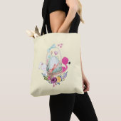 Niedliches Ei, rosa Flamingo & Bunny, Aquarell Tasche (Von Nahem)