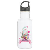 Niedliches Ei, rosa Flamingo & Bunny, /w Ribbon Edelstahlflasche (Vorderseite)