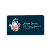 Niedliches Ei, rosa Flamingo und sonnige Wasserfar Adressaufkleber (Vorne)