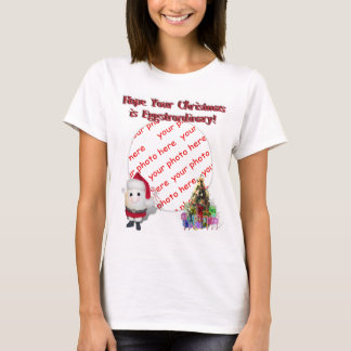 Niedliches Ei Santa Claus Foto Rahmen T-Shirt