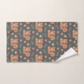 Niedliches Eichhörnchen Acorn Autumn Leaves Patter Badhandtuch Set (Handtuch)