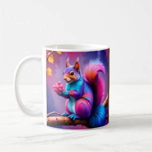 Niedliches Eichhörnchen auf dem Zweig Kaffeetasse