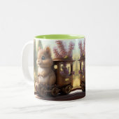 Niedliches Eichhörnchen auf einem Personalisierten Zweifarbige Tasse (Vorderseite Links)