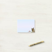 Niedliches Eichhörnchen auf Light Blue Gradient Post-it Klebezettel (Auf Schreibtisch)