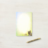 Niedliches Eichhörnchen auf Pastellfarben Post-it Klebezettel (Auf Schreibtisch)