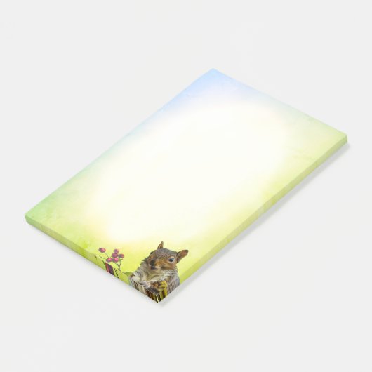 Niedliches Eichhörnchen auf Pastellfarben Post-it Klebezettel (angewinkelt)
