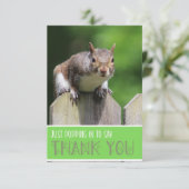 Niedliches Eichhörnchen auf Zaun-Flat Dankeschön-K Dankeskarte (Stehend Vorderseite)