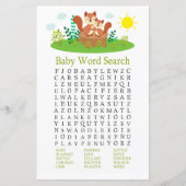 Niedliches Eichhörnchen Baby Dusche Word Search Ga (Vorderseite)
