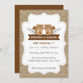 Niedliches Eichhörnchen Birthday Einladung Woodlan (Vorne/Hinten)