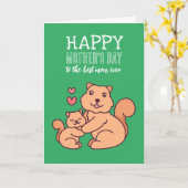 Niedliches Eichhörnchen Cartoon Happy Mother Day Karte (Gelbe Blume)