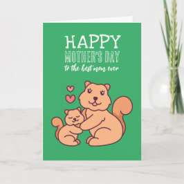 Niedliches Eichhörnchen Cartoon Happy Mother Day Karte