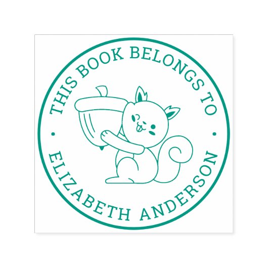 Niedliches Eichhörnchen Cartoon Individuelle Name  Permastempel (Design)