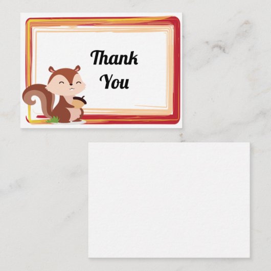 Niedliches Eichhörnchen Dankeschön Karte (Vorne/Hinten)