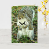 Niedliches Eichhörnchen, denken Sie an Sie Karte (Gelbe Blume)