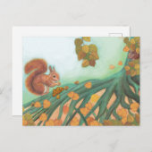 Niedliches Eichhörnchen Eating Hazelnut Illustrati Postkarte (Vorne/Hinten)