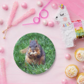 Niedliches Eichhörnchen-Erdnuss-Foto Pappteller (Party)