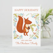 Niedliches Eichhörnchen Feiertagskarte (Stehend Vorderseite)
