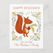 Niedliches Eichhörnchen Feiertagspostkarte (Vorderseite)