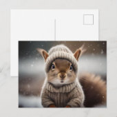 Niedliches Eichhörnchen für die Winterpostkarte Postkarte (Vorne/Hinten)