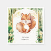 Niedliches Eichhörnchen Geburt Serviette (Vorderseite)