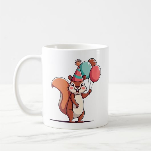Niedliches Eichhörnchen Geburtstag Kaffeetasse (Links)