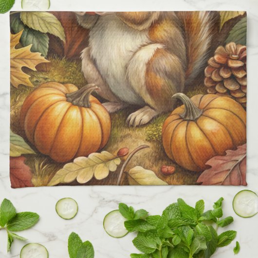 Niedliches Eichhörnchen Geschirrtuch (Gefaltet)