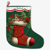 Niedliches Eichhörnchen Großer Weihnachtsstrumpf (Vorderseite)