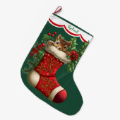 Niedliches Eichhörnchen Großer Weihnachtsstrumpf (Vorderansicht (hängend))