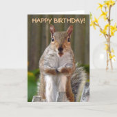 Niedliches Eichhörnchen Happy Birthday Karte (Gelbe Blume)