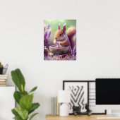 Niedliches Eichhörnchen im Lavender Fields Art Kin Poster (Heimbüro)