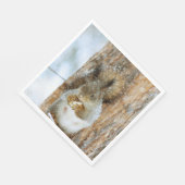 Niedliches Eichhörnchen in der Winterlandschaft Serviette (Ecke)