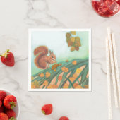 Niedliches Eichhörnchen isst HazelnussIllustration Serviette (Beispiel)
