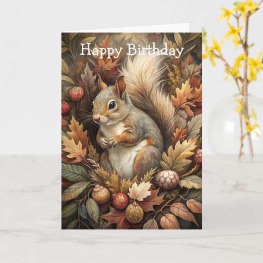 Niedliches Eichhörnchen Karte (Gelbe Blume)