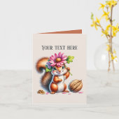 Niedliches Eichhörnchen Karte (Gelbe Blume)